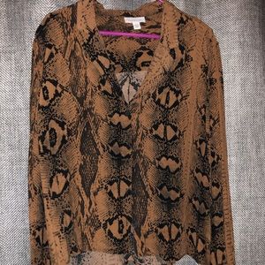 Topshop Animal Print Blouse